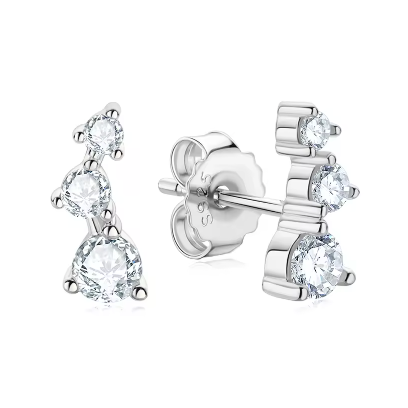 Marcella Moissanite Studs - Sterling Silver