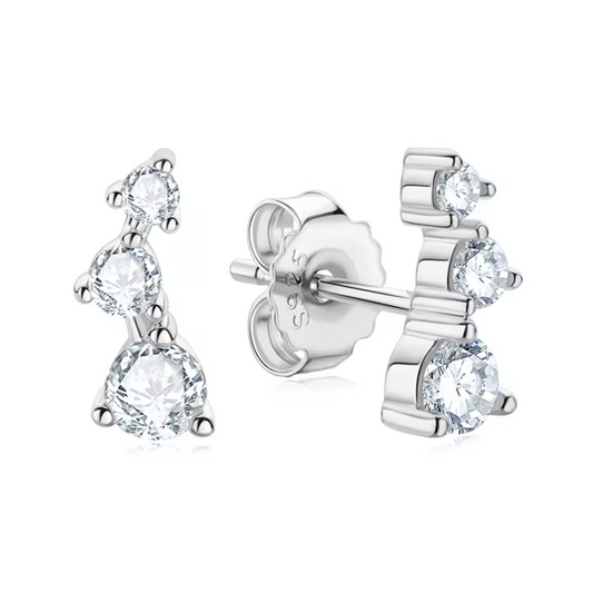 Marcella Moissanite Studs - Sterling Silver