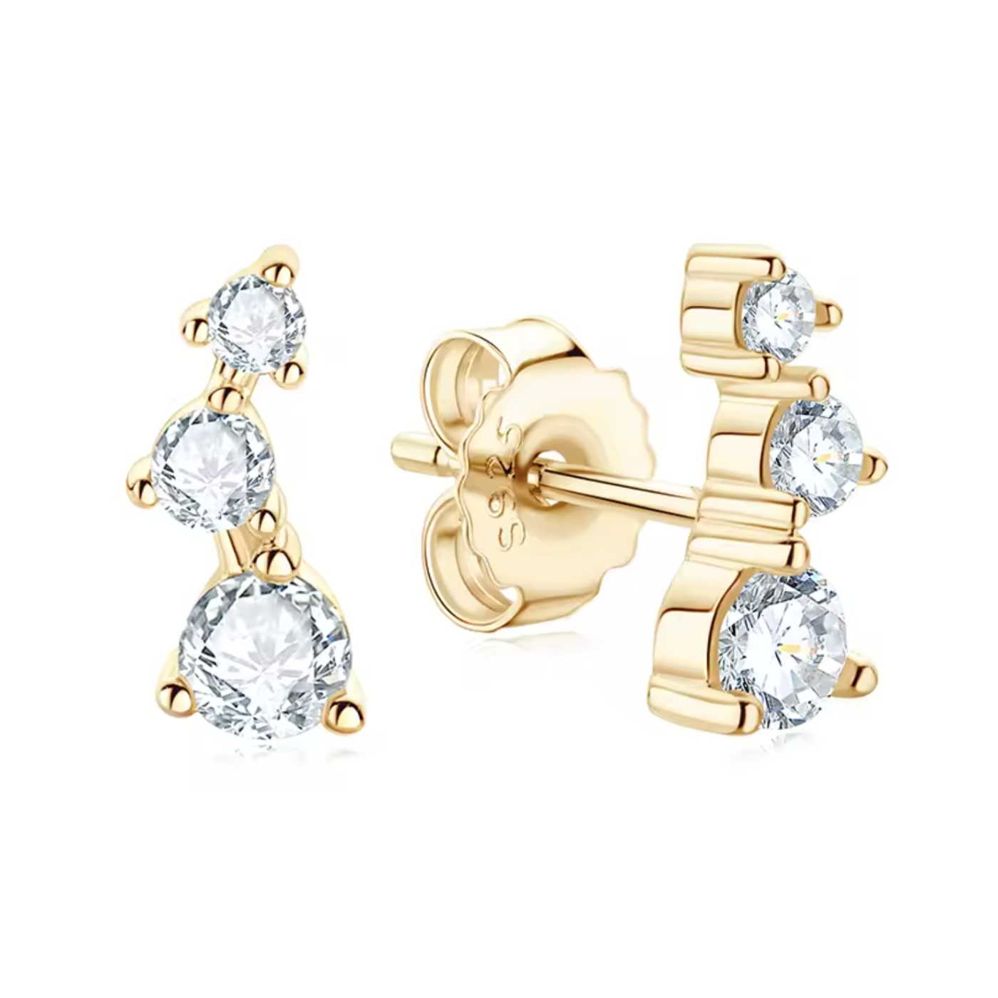 Marcella Moissanite Studs - Gold Vermeil
