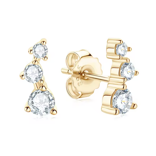 Marcella Moissanite Studs - Gold Vermeil
